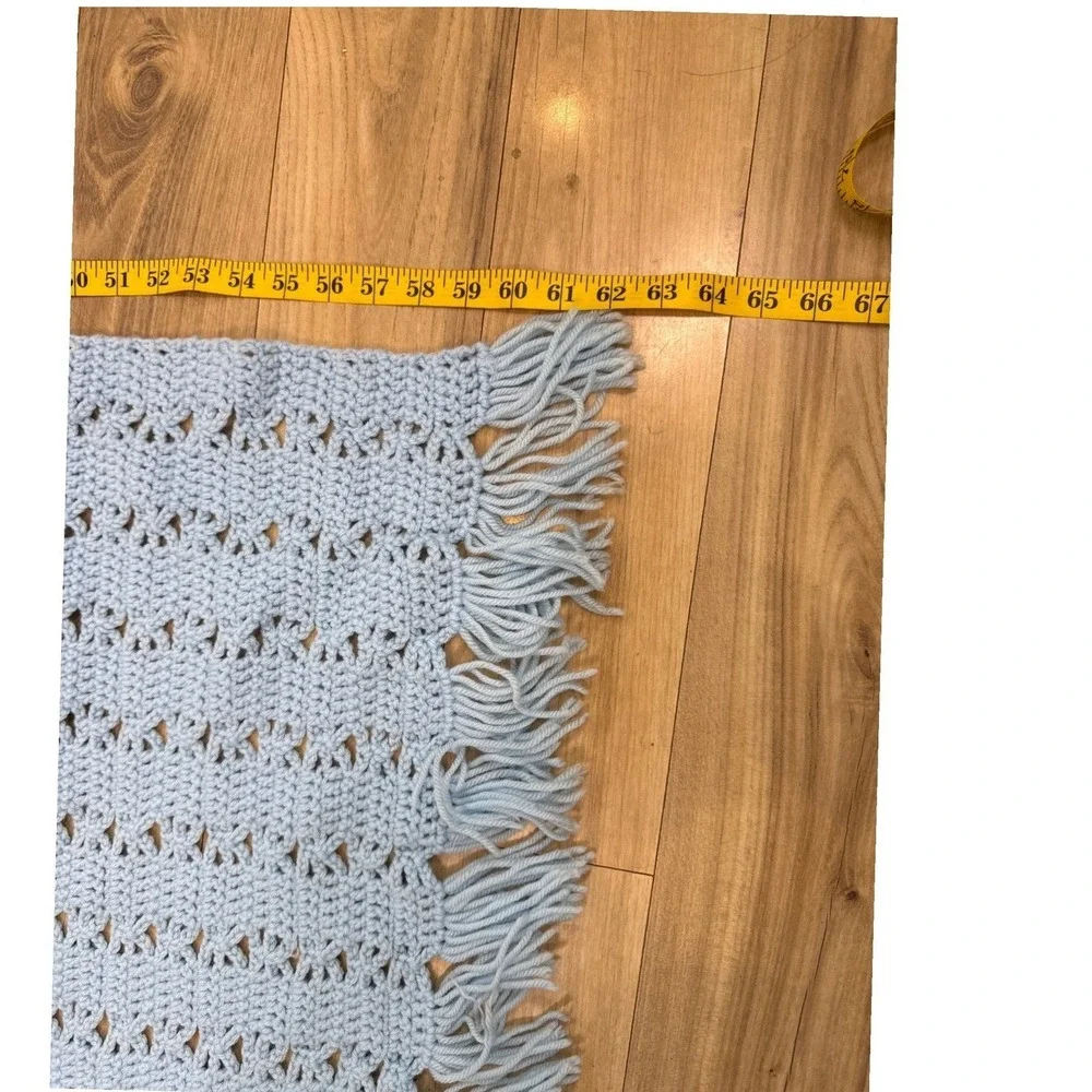 Crochet Throw Blanket OS Light‎ Infant 62 x37